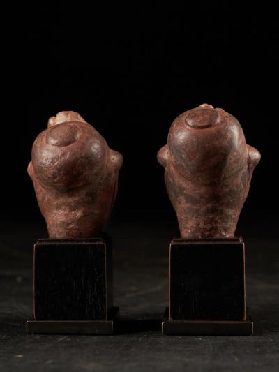 Set of two Mesoamerican Miniature Terracotta Head