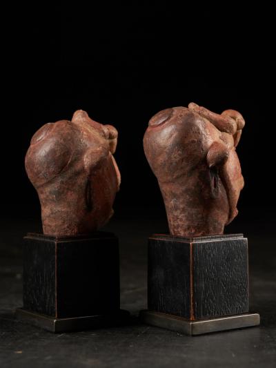 Set of two Mesoamerican Miniature Terracotta Head