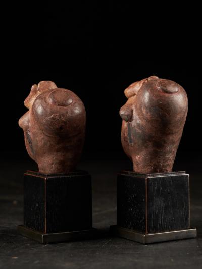 Set of two Mesoamerican Miniature Terracotta Head