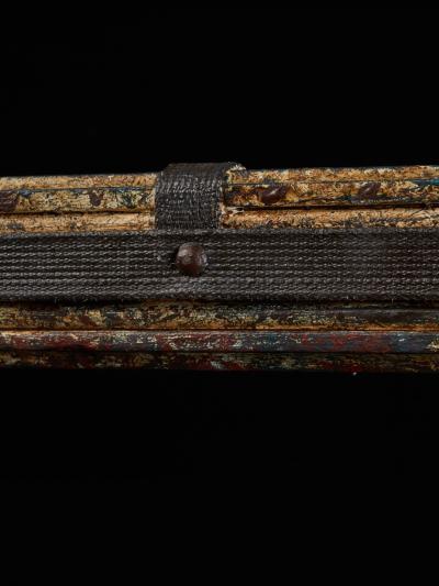 Set of two decorative wooden frames and an old mirror 