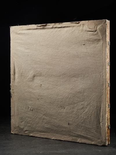 Set of two decorative wooden frames and an old mirror 