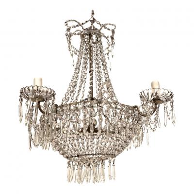 Seven Light Neoclassical Crystal Chandelier