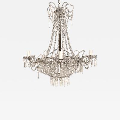 Seven Light Neoclassical Crystal Chandelier