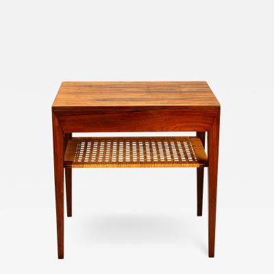 Severin Hansen Rosewood Bedside Table by Severin Hansen for Haslev Denmark 1950s