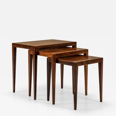 Severin Hansen Rosewood Nesting Tables by Severin Hansen Denmark 1960s