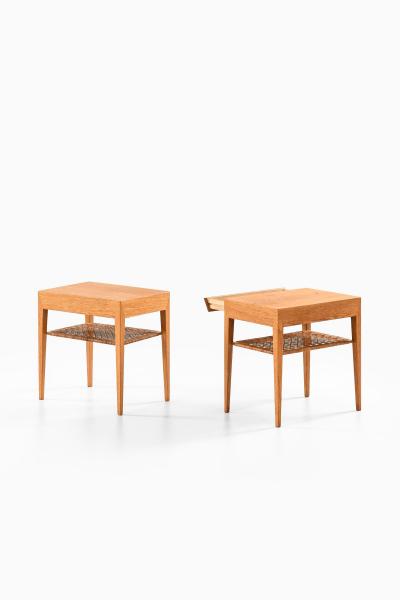 Severin Hansen Set of 2 Bedside Tables in Cane and Oak by Severin Hansen 1950s