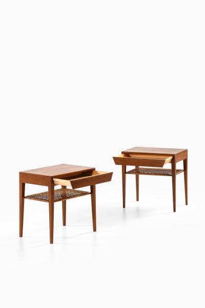 Severin Hansen Set of 2 Bedside Tables in Cane and Teak by Severin Hansen 1950s