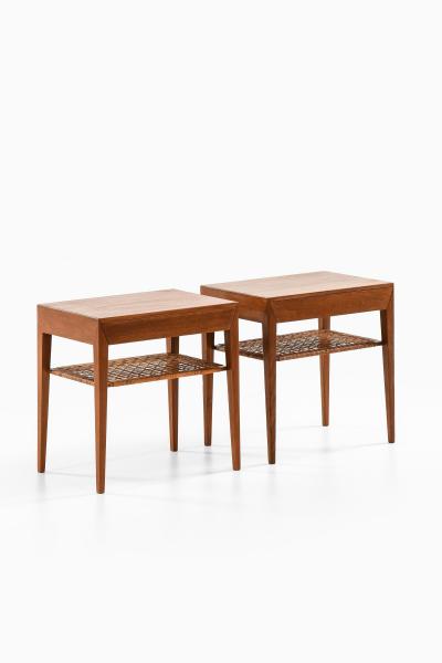 Severin Hansen Set of 2 Bedside Tables in Cane and Teak by Severin Hansen 1950s
