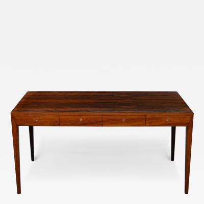 Severin Hansen Severin Hansen for Haslevs M belfabrik Rosewood 4 Drawer Scandinavian Desk 1960s