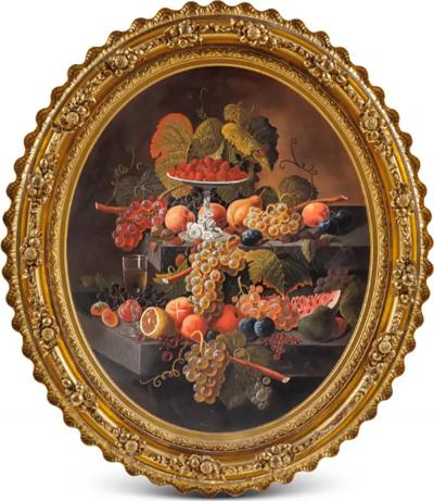 Severin Roesen Severin Roesen German American 1815 1882 Fruit Still Life with Wine Glass