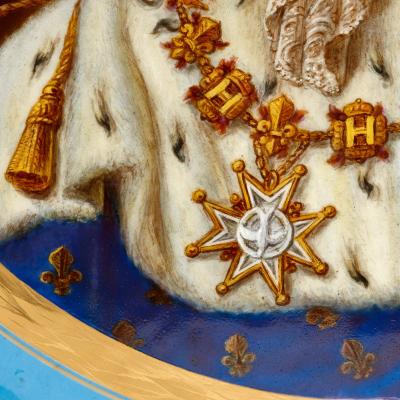 Sevres style porcelain plate depicting King Louis XVI