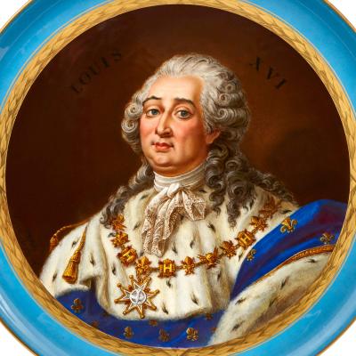 Sevres style porcelain plate depicting King Louis XVI