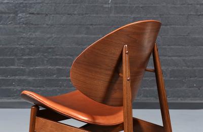 Seymour J Wiener Mid Century Clam Shell Leather Chairs by Seymour J Wiener for Kodawood
