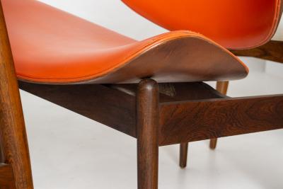 Seymour James Weiner Seymour James Weiner for Kodawood Clam Shell Set of Four Dining Chairs