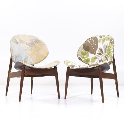 Seymour James Weiner Seymour James Weiner for Kodawood Mid Century Clam Shell Chairs Pair