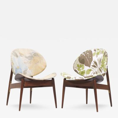 Seymour James Weiner Seymour James Weiner for Kodawood Mid Century Clam Shell Chairs Pair