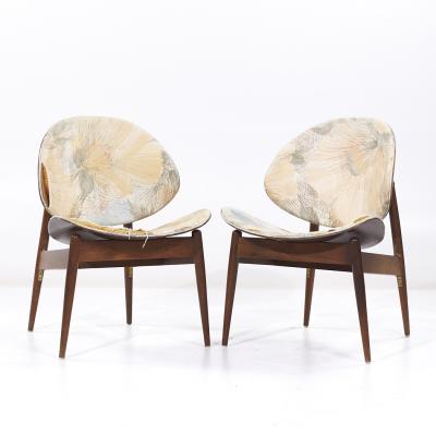 Seymour James Weiner Seymour James Weiner for Kodawood Mid Century Clam Shell Chairs Pair