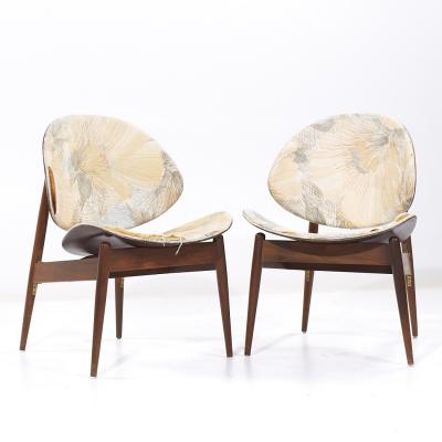 Seymour James Weiner Seymour James Weiner for Kodawood Mid Century Clam Shell Chairs Pair