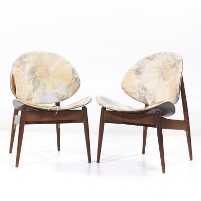 Seymour James Weiner Seymour James Weiner for Kodawood Mid Century Clam Shell Chairs Pair