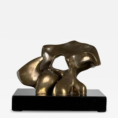 Seymour Rosenwasser Rare Patinated Bronze Abstract Sculpture by Sy Rosenwasser