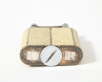 Shagreen and Steel Table Lighter United Kingdom c 1940