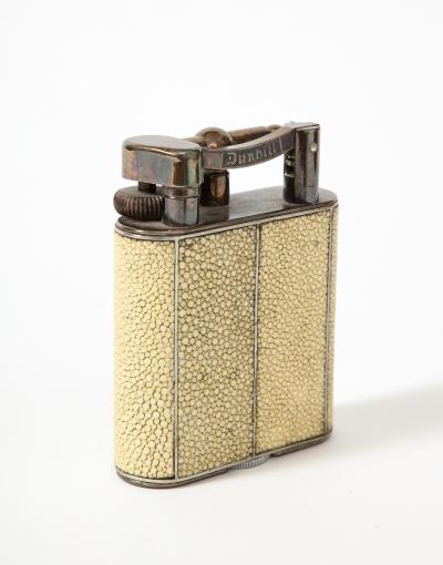 Shagreen and Steel Table Lighter United Kingdom c 1940