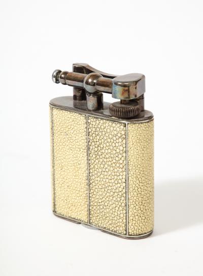 Shagreen and Steel Table Lighter United Kingdom c 1940