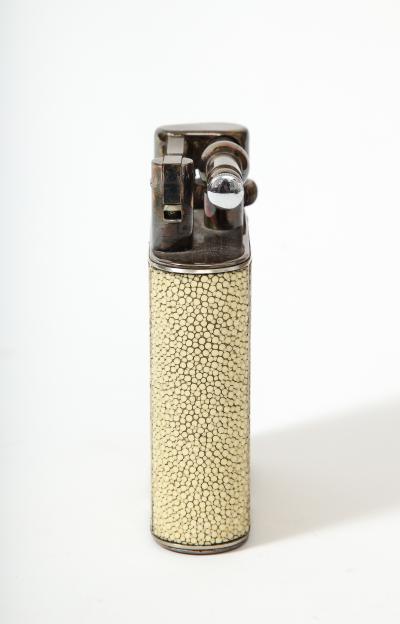 Shagreen and Steel Table Lighter United Kingdom c 1940