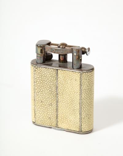 Shagreen and Steel Table Lighter United Kingdom c 1940