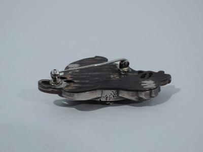Shakudo Face Brooch Japanese C 1880