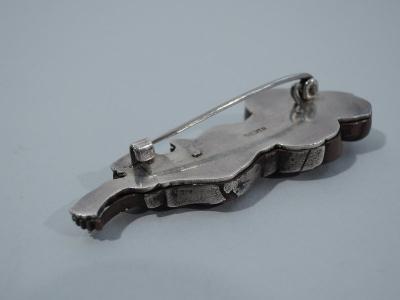 Shakudo Laughing Man Brooch Japanese C 1880