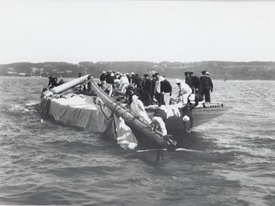 Shamrock dismasted by Kirk and sons of the famous j class yacht Shamrock 