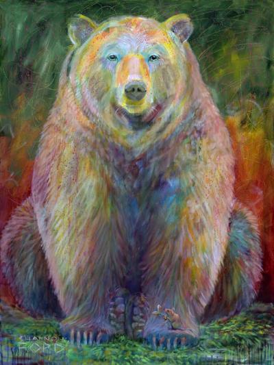 Shannon Ford Thoughtful Bear on Mossy Earth Pondering a Seedlings Worth