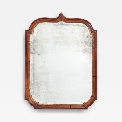 Shaped Walnut Queen Anne Mirror