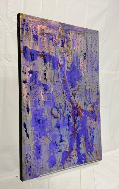 Sharon Cannon Lavender Abstract Oil Painting Textural Modern Art