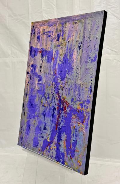 Sharon Cannon Lavender Abstract Oil Painting Textural Modern Art