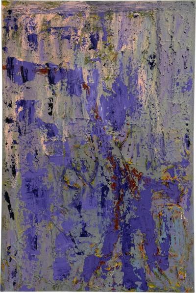 Sharon Cannon Lavender Abstract Oil Painting Textural Modern Art