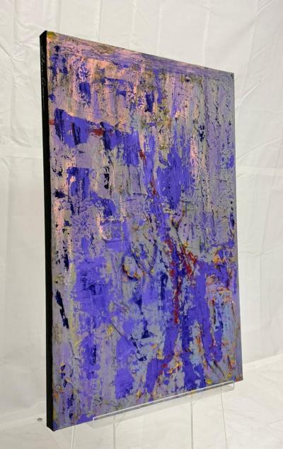 Sharon Cannon Sharon Cannon Lavender Abstract Oil Painting Textural Modern Art