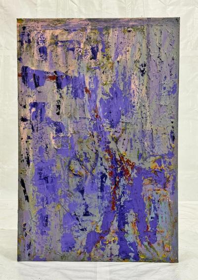 Sharon Cannon Sharon Cannon Lavender Abstract Oil Painting Textural Modern Art