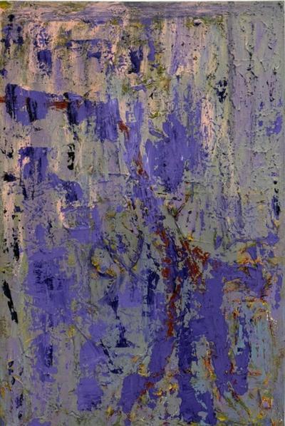 Sharon Cannon Sharon Cannon Lavender Abstract Oil Painting Textural Modern Art
