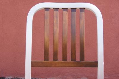 Shaw Walker Pair of Aluminum and Maple Chairs by Shaw Walker