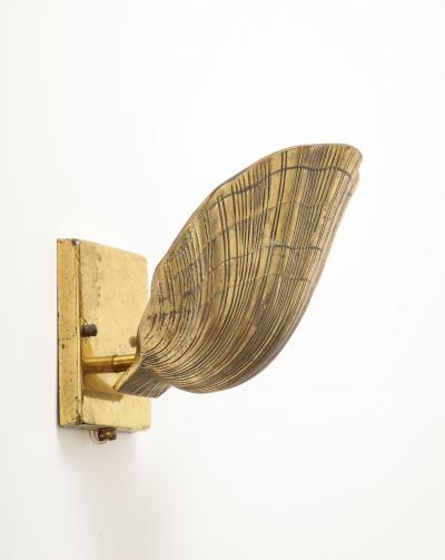 Shell bronze sconces from 1970