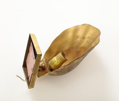 Shell bronze sconces from 1970