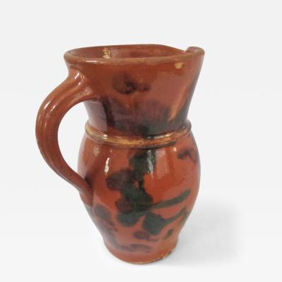 Shenandoah Valley multiglaze redware pitcher