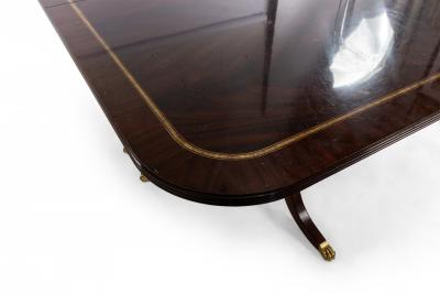 Sheraton Style Mahogany Dining Table with Inlay and Paw Feet