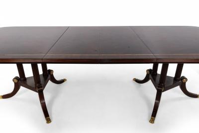 Sheraton Style Mahogany Dining Table with Inlay and Paw Feet