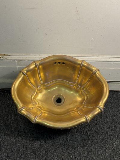 Sherle Wagner International BEAUTIFUL GOLD CERAMIC SINK BY SHERLE WAGNER