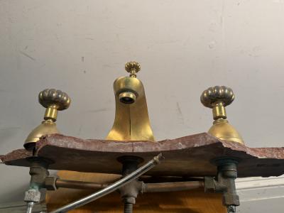 Sherle Wagner International GILT BRONZE SINK FAUCET HANDLES BY SHERLE WAGNER