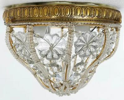 Sherle Wagner International Sherle Wagner Flush Mount Crystal Beaded Lighting Fixture