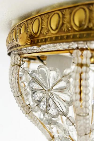 Sherle Wagner International Sherle Wagner Flush Mount Crystal Beaded Lighting Fixture